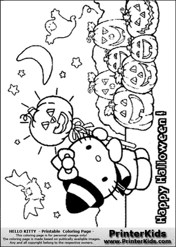 Hello Kitty Halloween Coloring Pages at GetColorings.com | Free