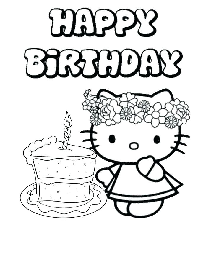 Hello Kitty Happy Birthday Coloring Pages At GetColorings.com | Free ...