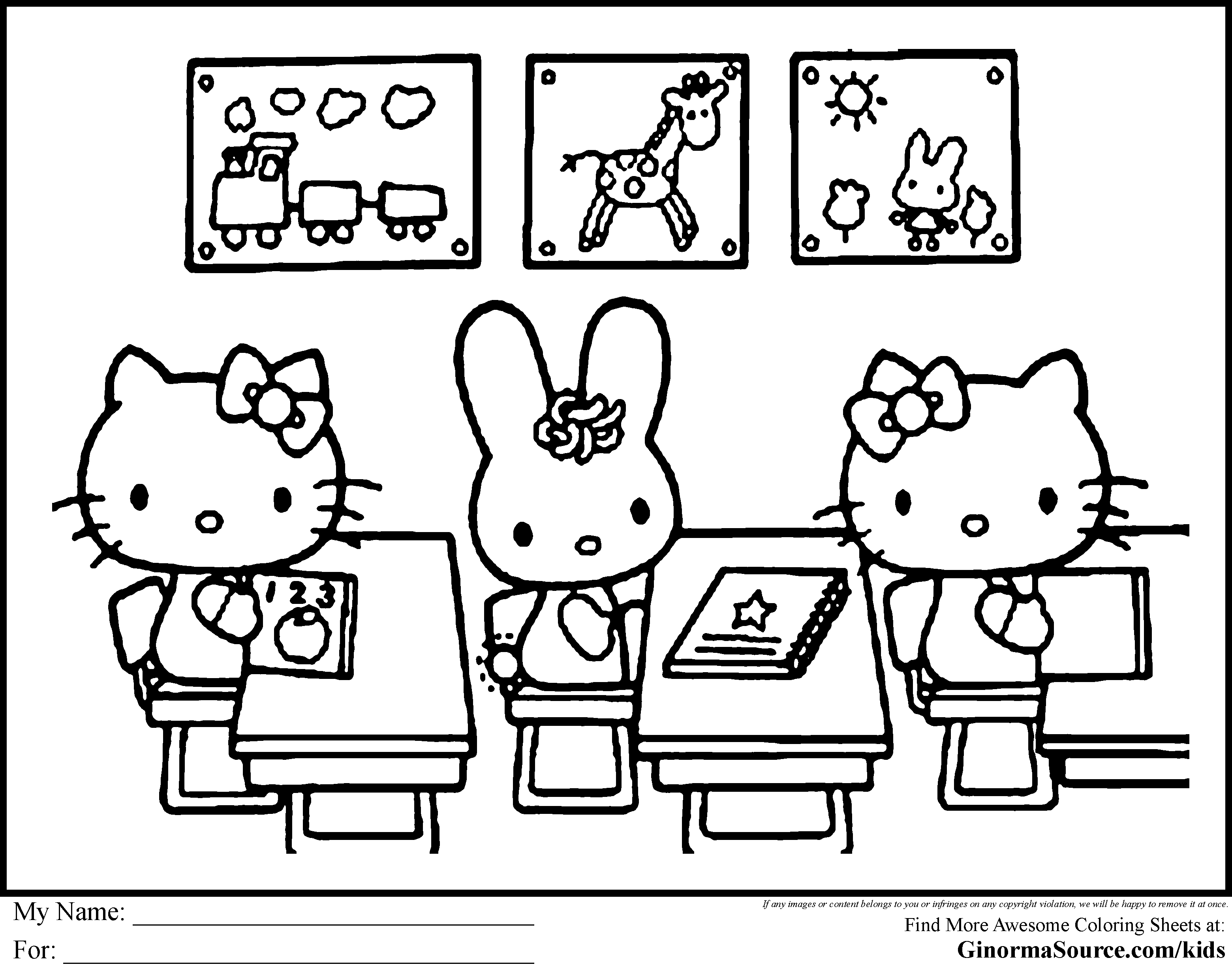 Hello Kitty Thanksgiving Coloring Page