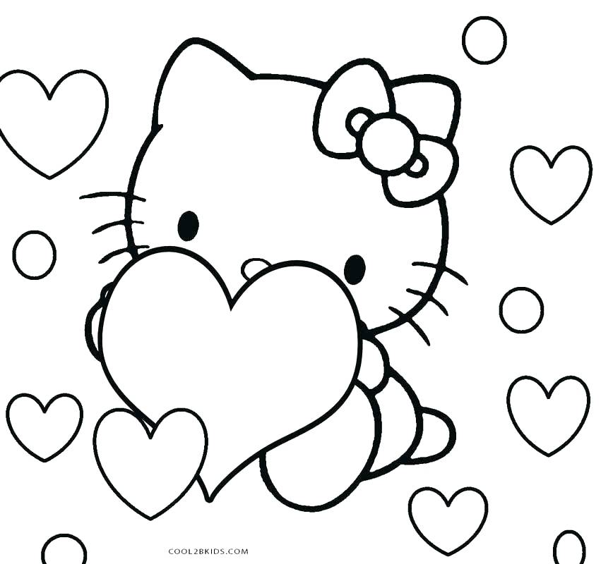 Hello Kitty Valentine Coloring Pages At Free Printable Colorings Pages To