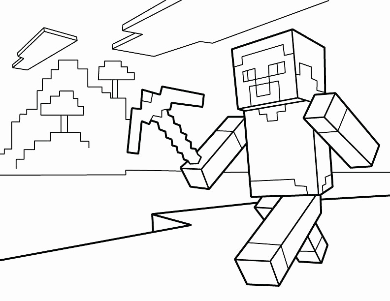 minecraft coloring pages herobrine