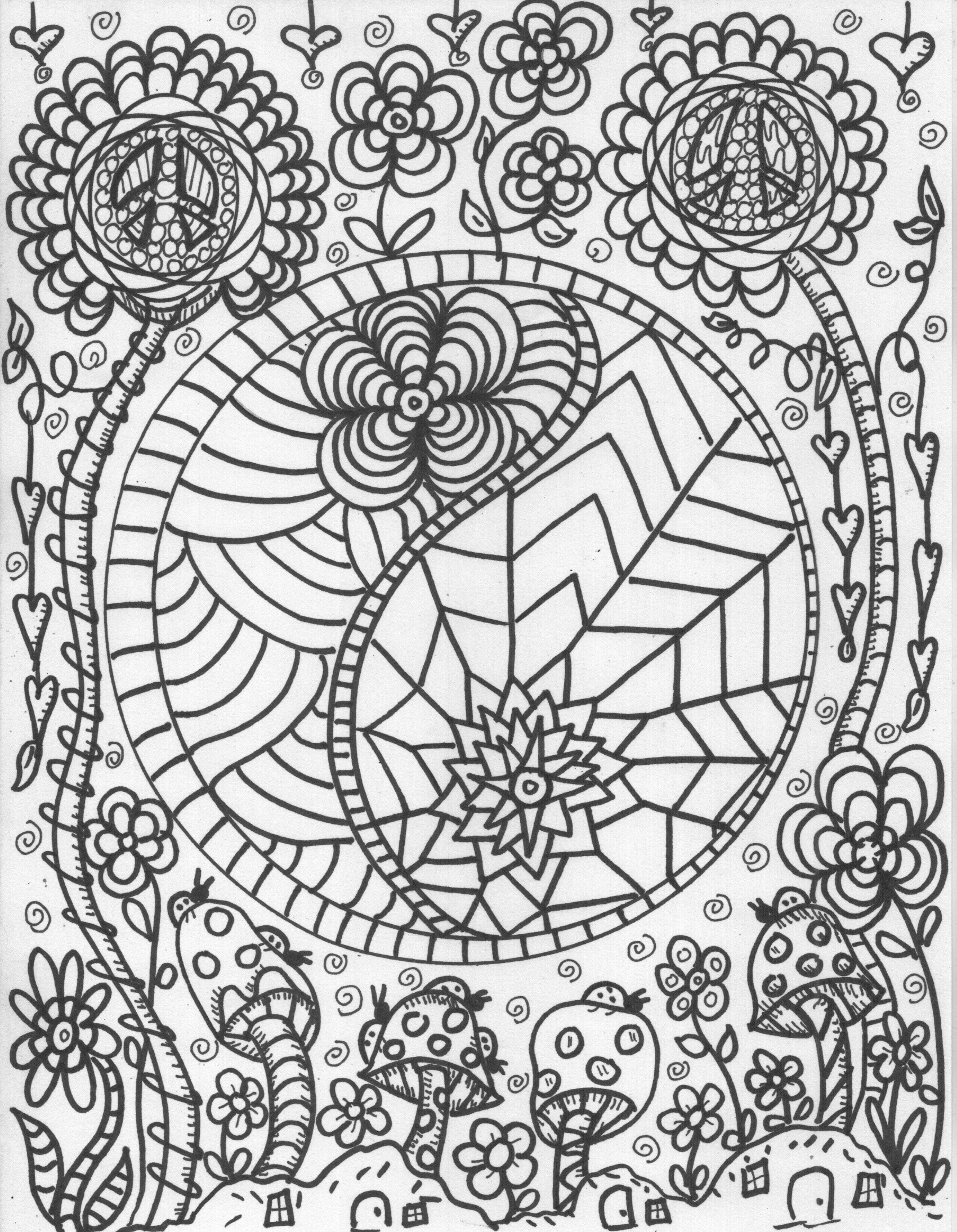 Hippie Coloring Pages Printable at Free printable
