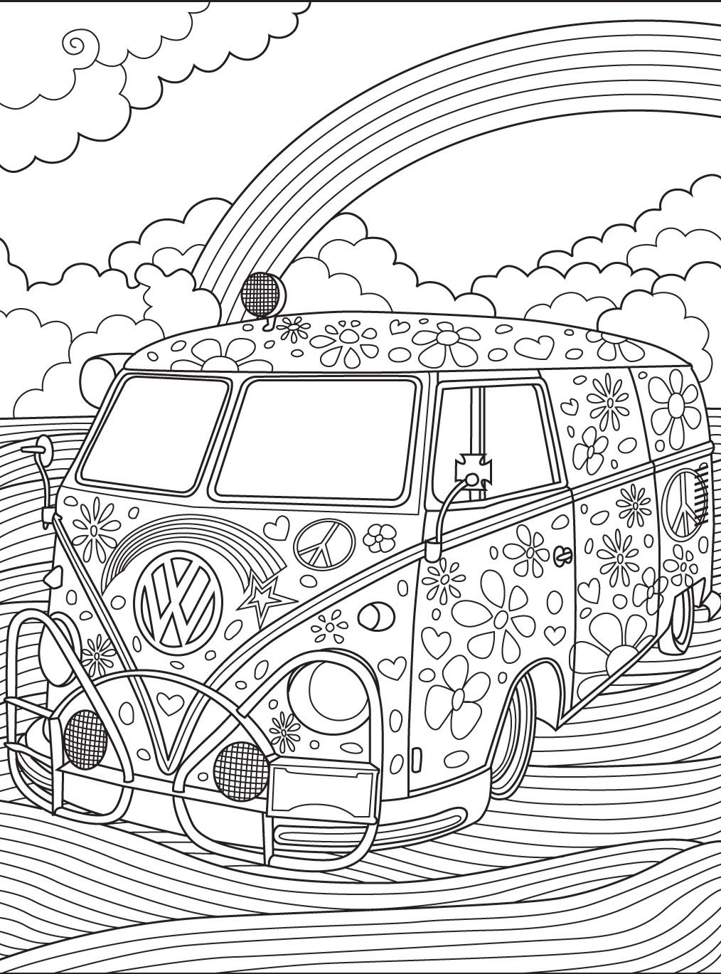 Hippie Van Coloring Pages at GetColorings.com | Free printable