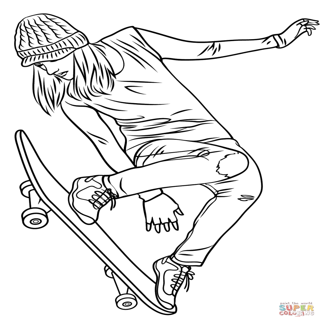 146 Cute Skateboarding Coloring Pages Printable with Animal character