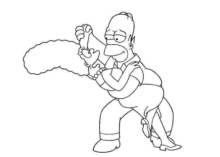 Homer Simpson Coloring Page at GetColorings.com | Free printable