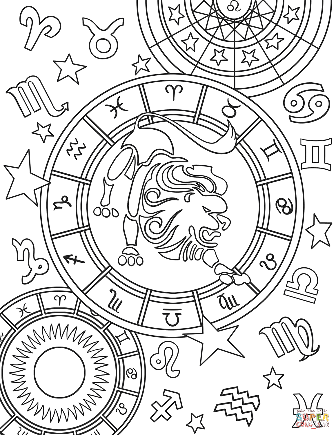 Horoscope Coloring Pages at Free printable colorings