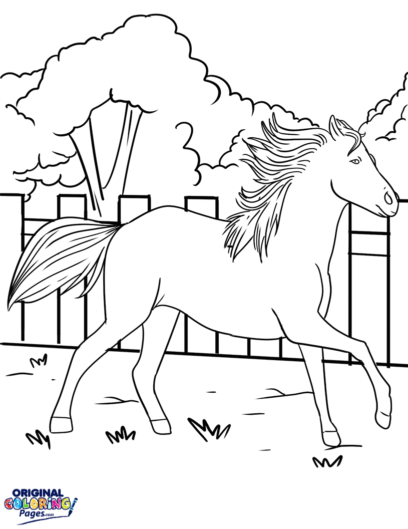 Horse Galloping Coloring Pages at GetColorings.com | Free printable
