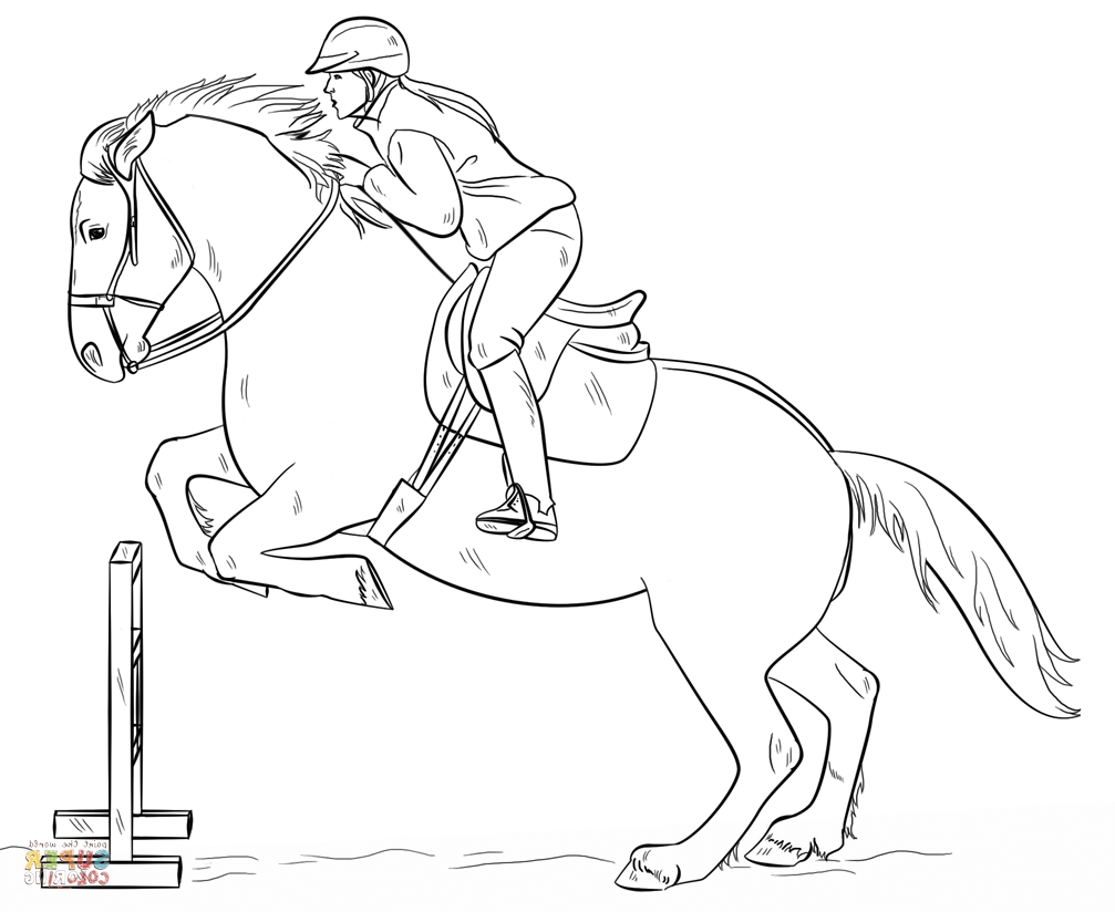 Realistic Horse Coloring Pages Jumping - You can print or color them
