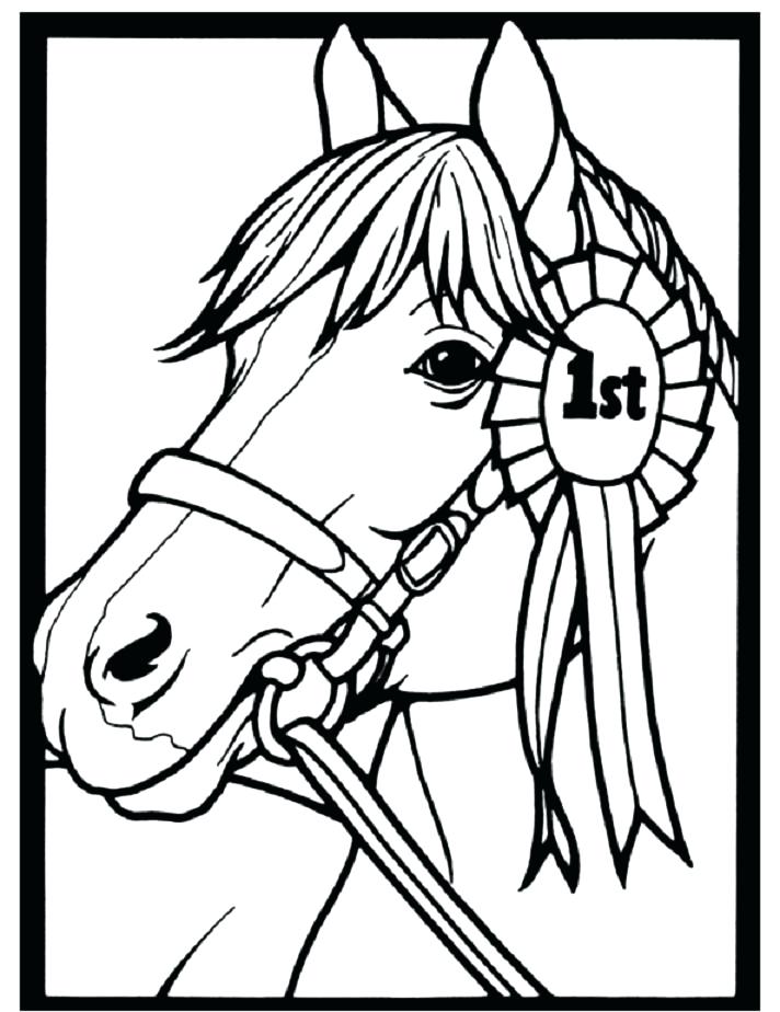 Horse Racing Coloring Pages at Free