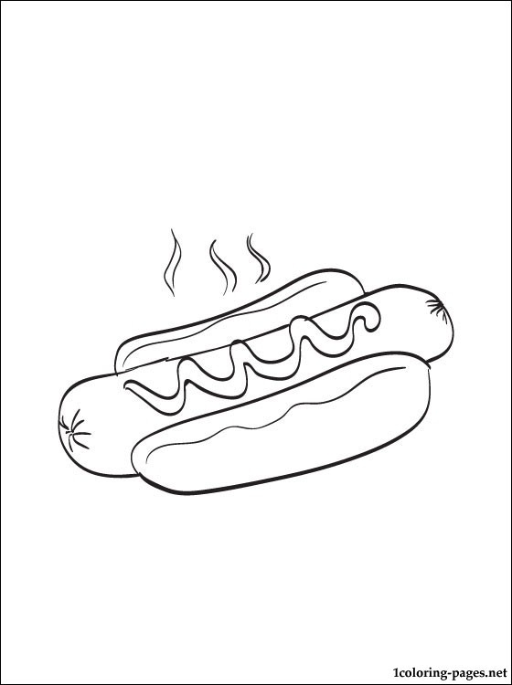 Hot Dog Coloring Page at GetColorings.com | Free printable colorings