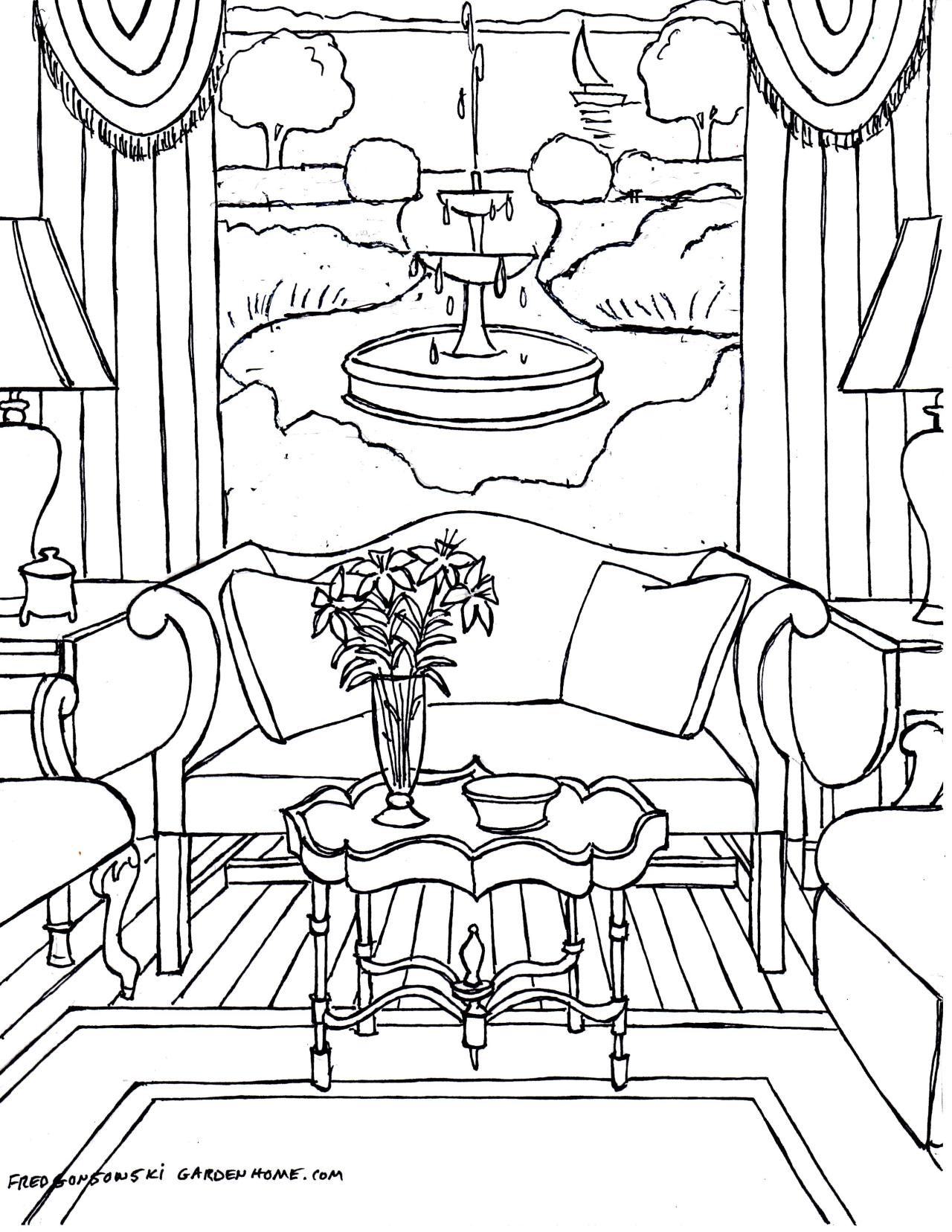 Printable Inside House Coloring Pages