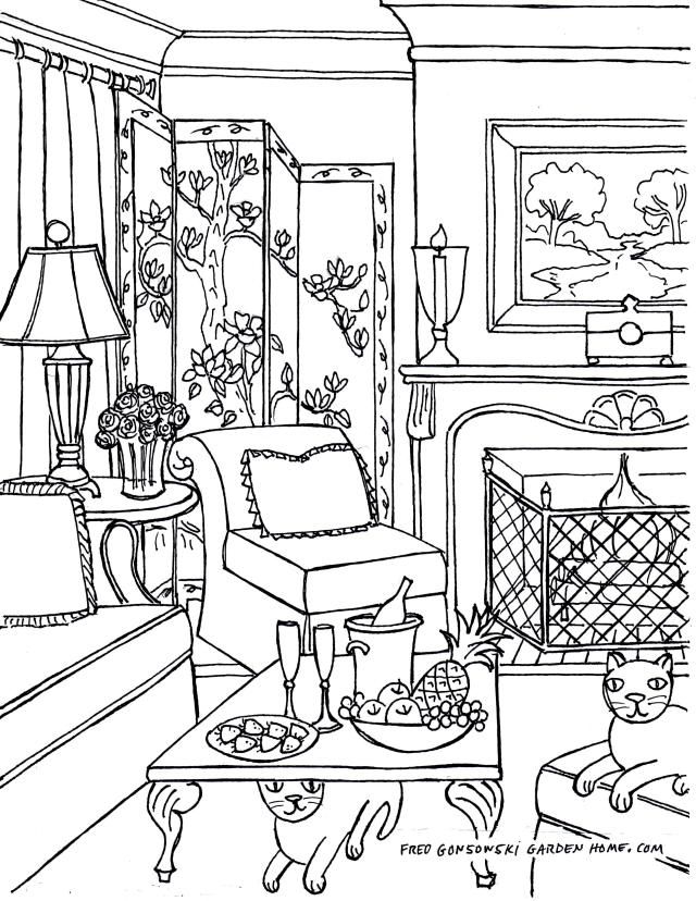 House Interior Coloring Pages at GetColorings.com | Free printable