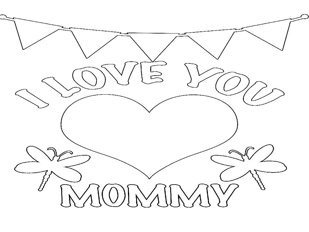 I Love My Mom Coloring Pages at Free printable