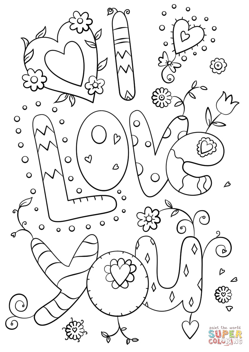 I Love You Coloring Pages For Adults at Free