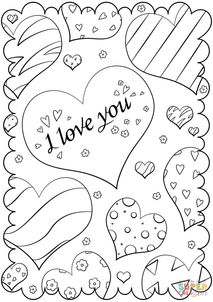Free I Love You Coloring Pages For Adults - Mom, I Love You So Much