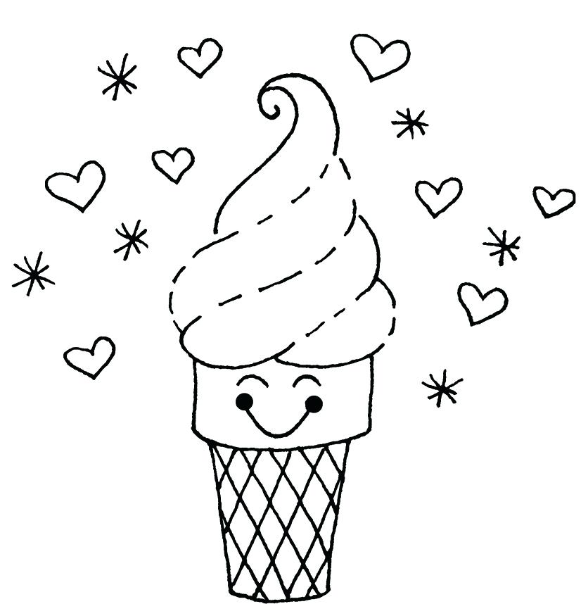 Coloring Page Ice Cream Cone Printable Coloring Sheet Instant Download 
