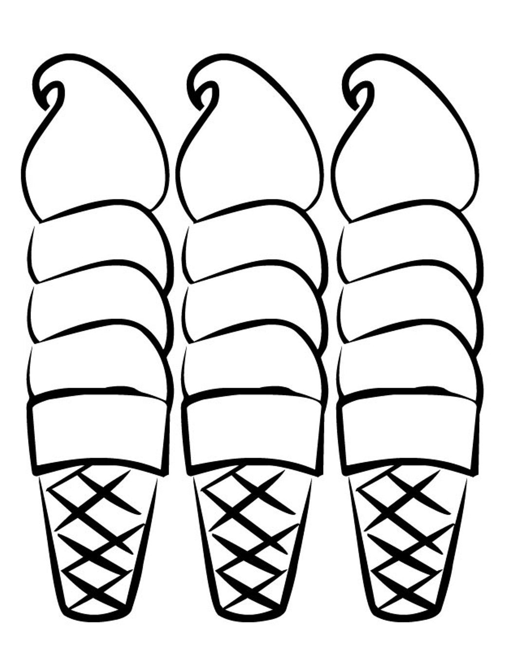 Ice Cream Cone Coloring Page at Free