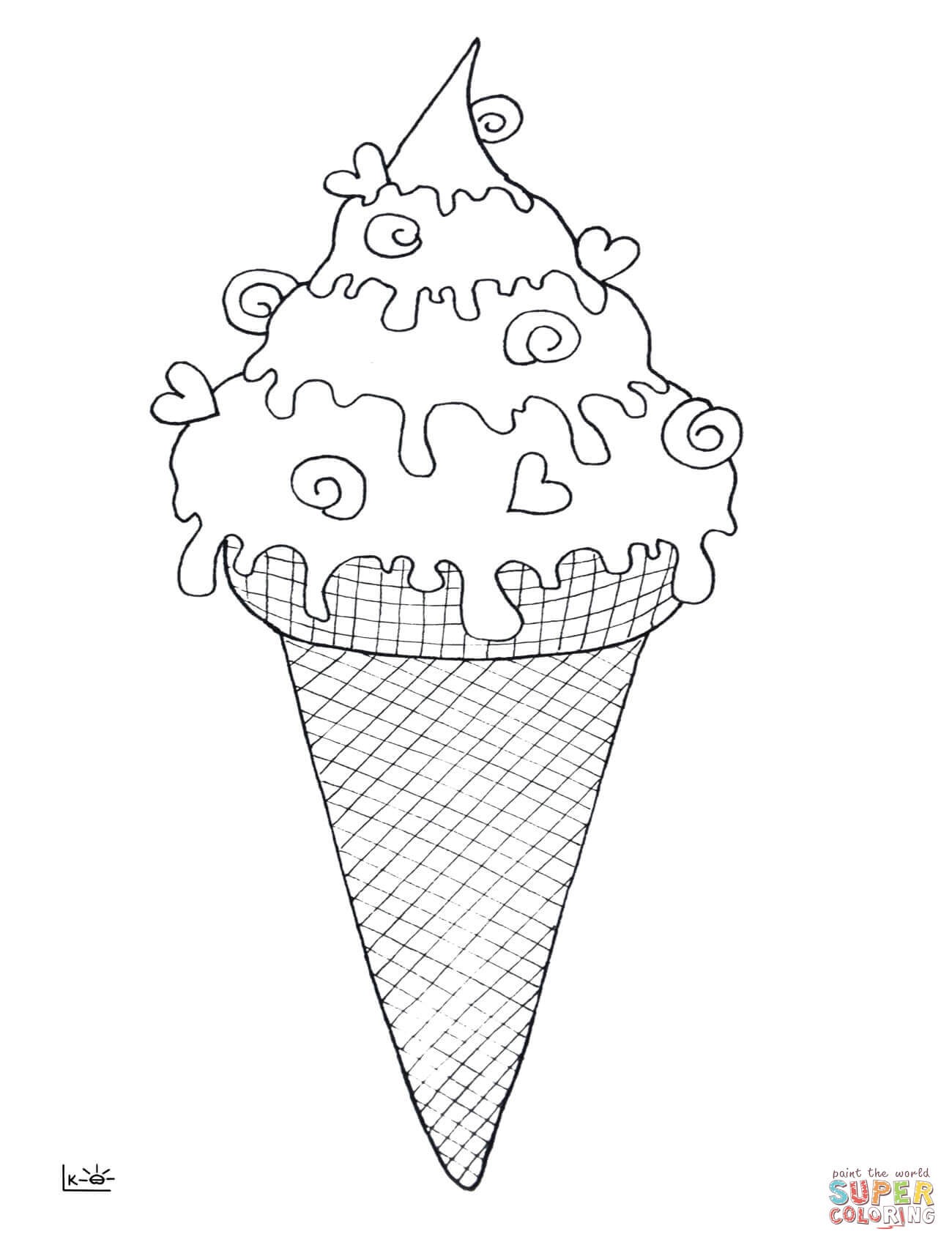 Printable Coloring Ice Cream Cone Coloring Pages
