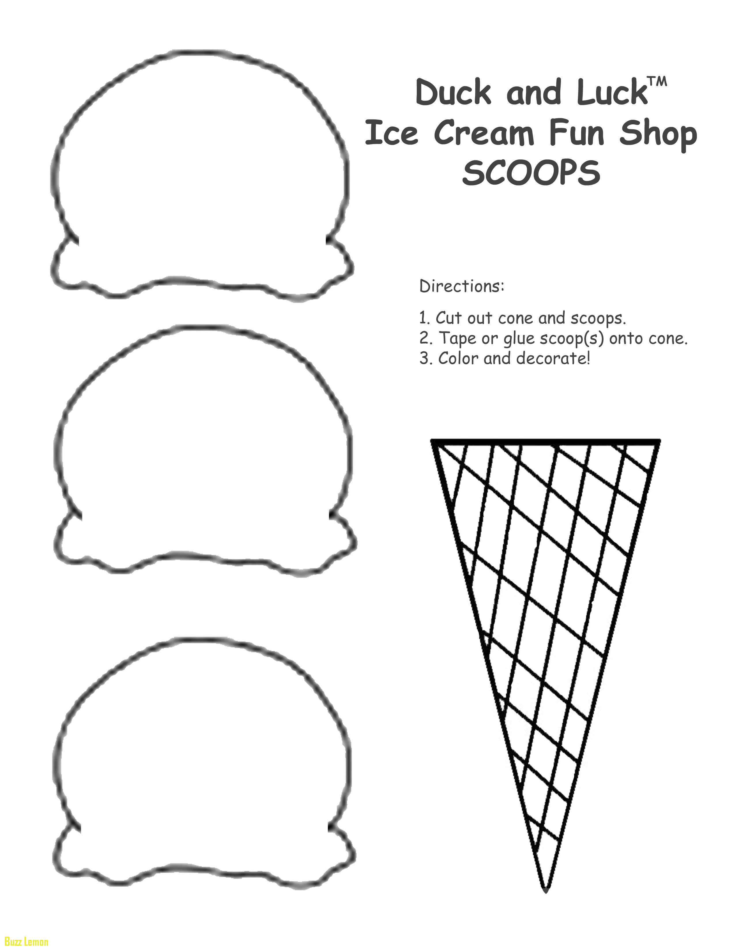 Ice Cream Cone Coloring Pages To Print at Free