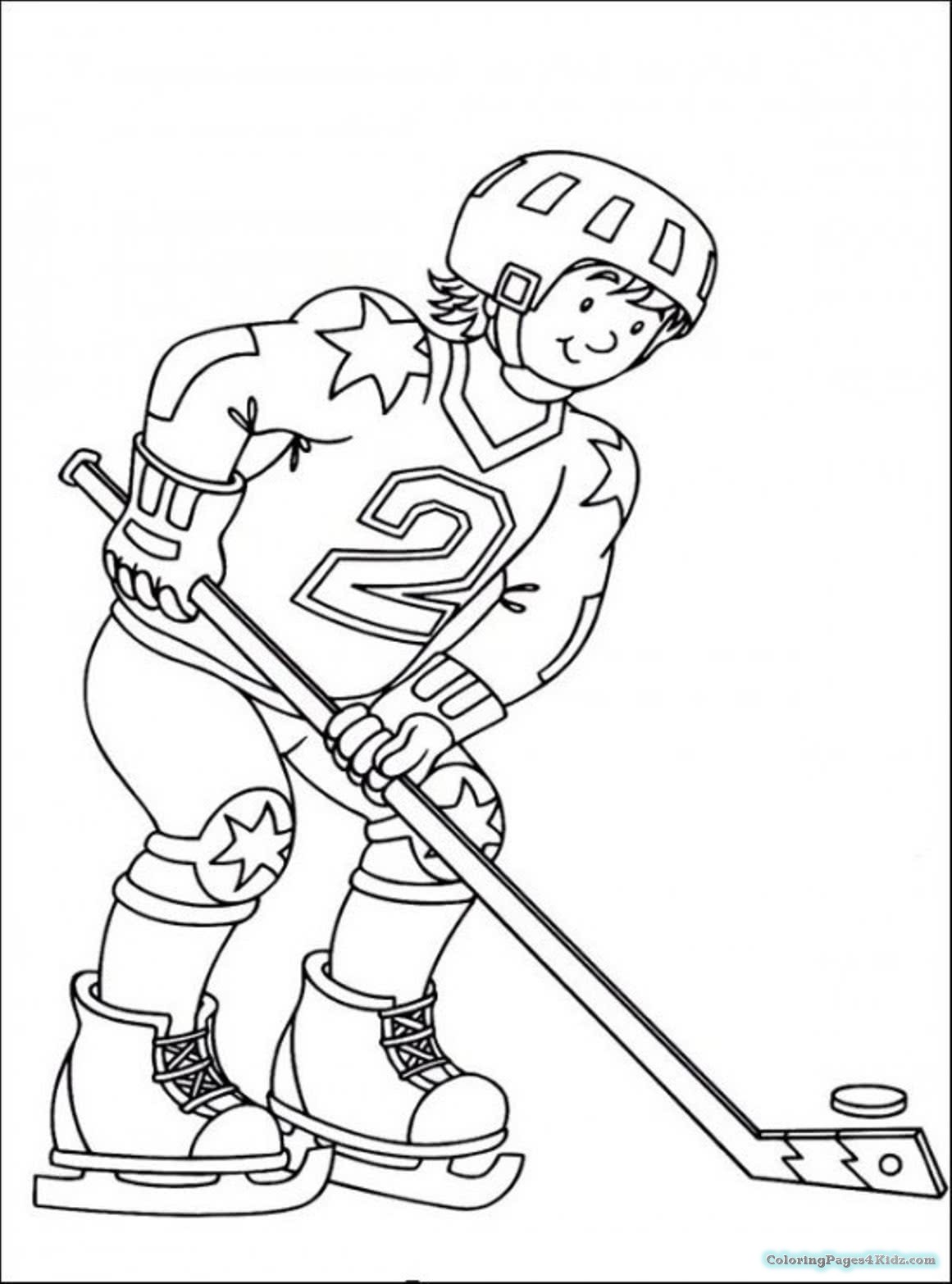 Free Coloring Pages Of Hockey Players Hockey Coloring Cool Shot 