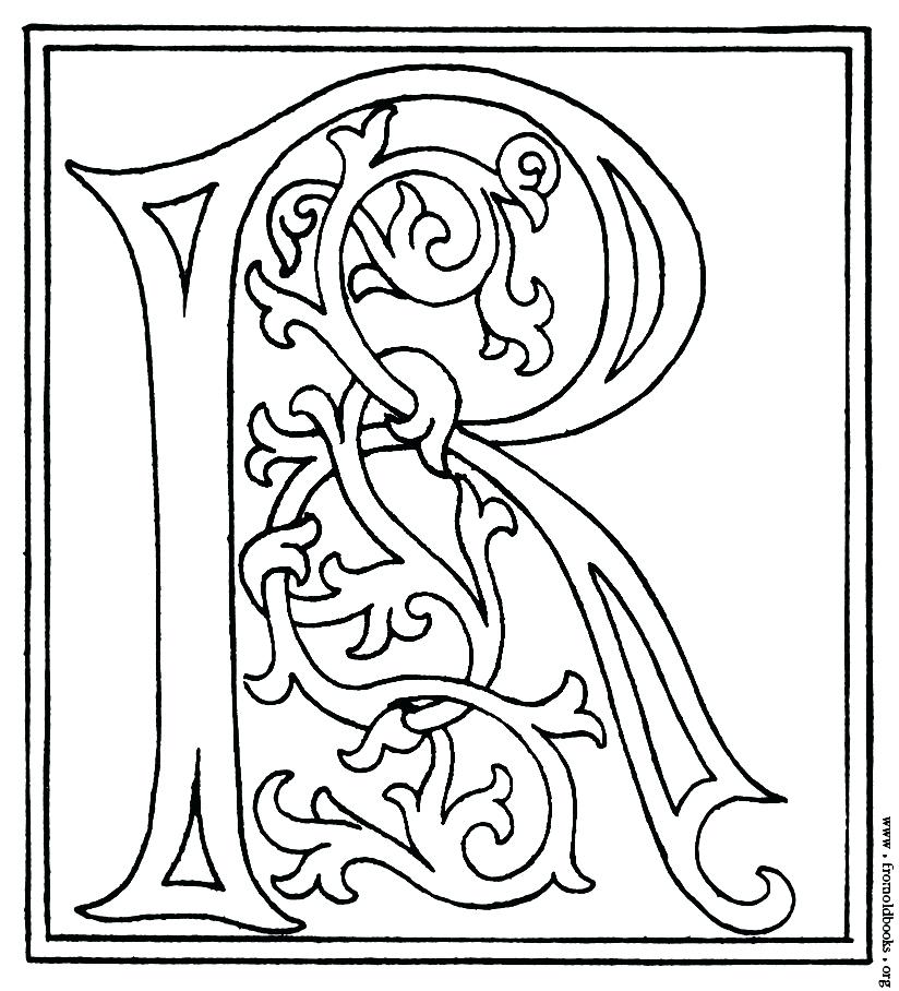 Illuminated Alphabet Coloring Pages at GetColorings.com | Free