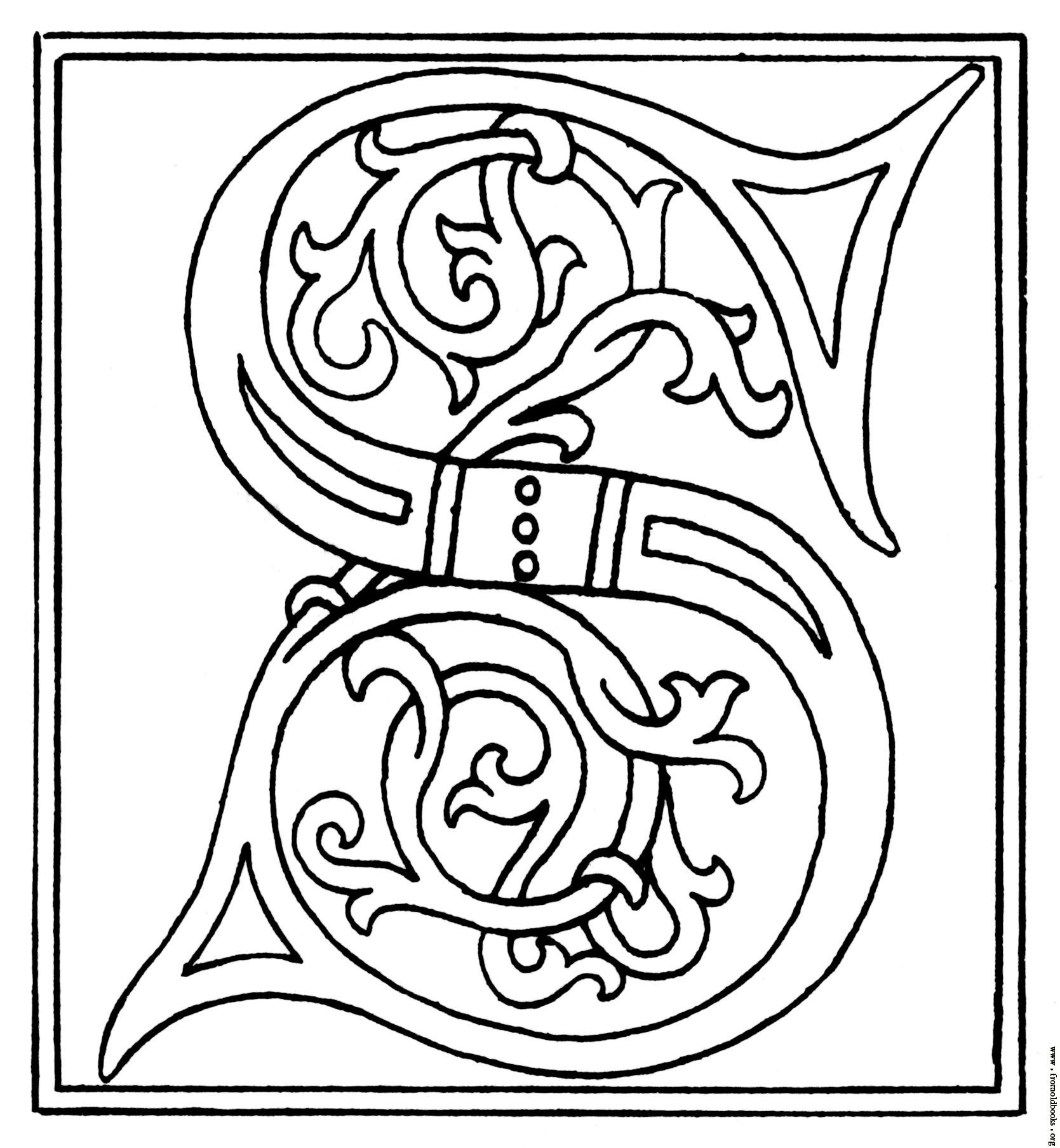 Illuminated Alphabet Coloring Pages At GetColorings Free 