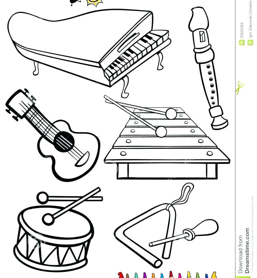 Instrument Coloring Pages at Free printable