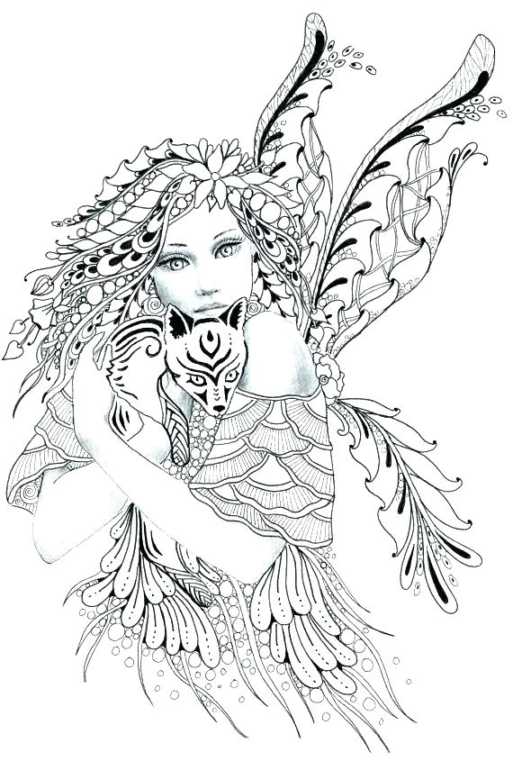 Intricate Fairy Coloring Pages at GetColorings.com | Free printable colorings pages to print and ...