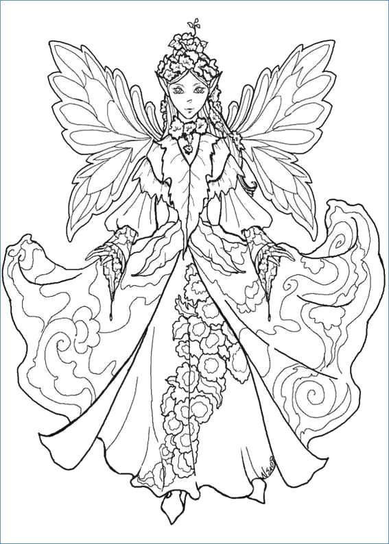 Intricate Fairy Coloring Pages at GetColorings.com | Free printable