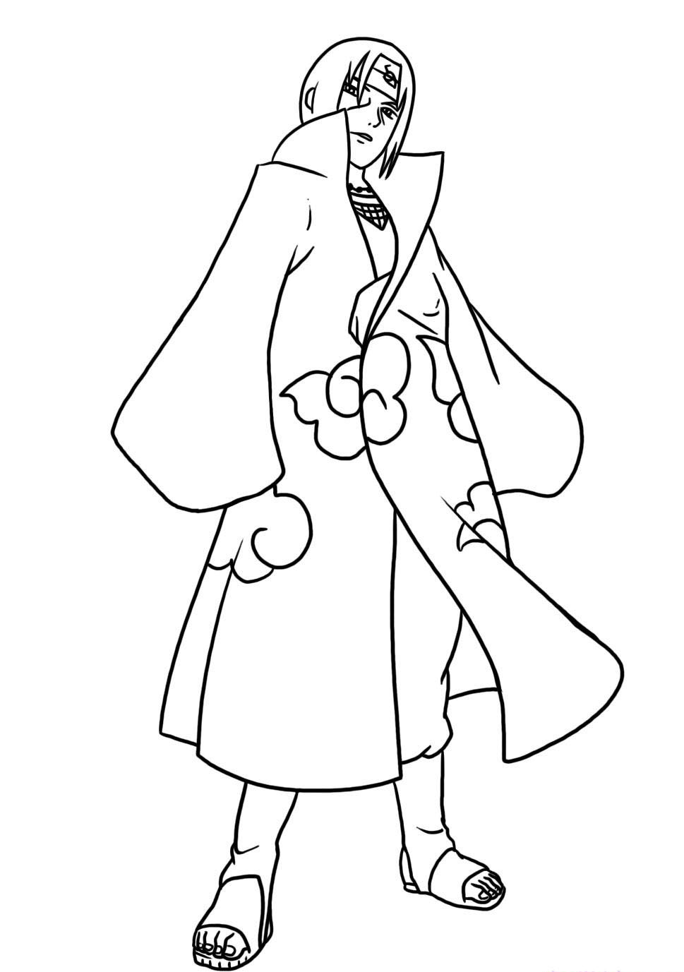 Cartoon Itachi Uchiha Coloring Pages for Kids