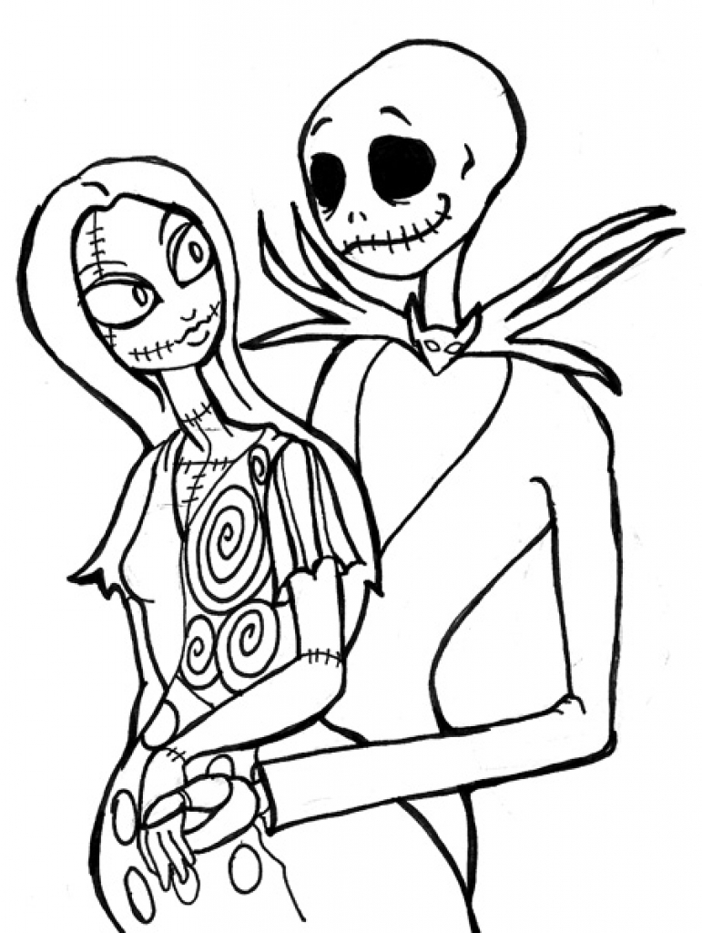 Jack And Sally Printable Coloring Pages at Free