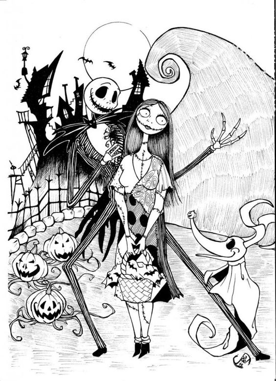 Jack Skellington And Sally Coloring Pages At Getcolorings Free