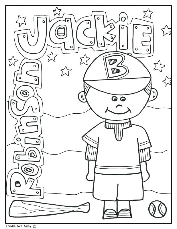 Jackie Robinson Coloring Page at Free printable