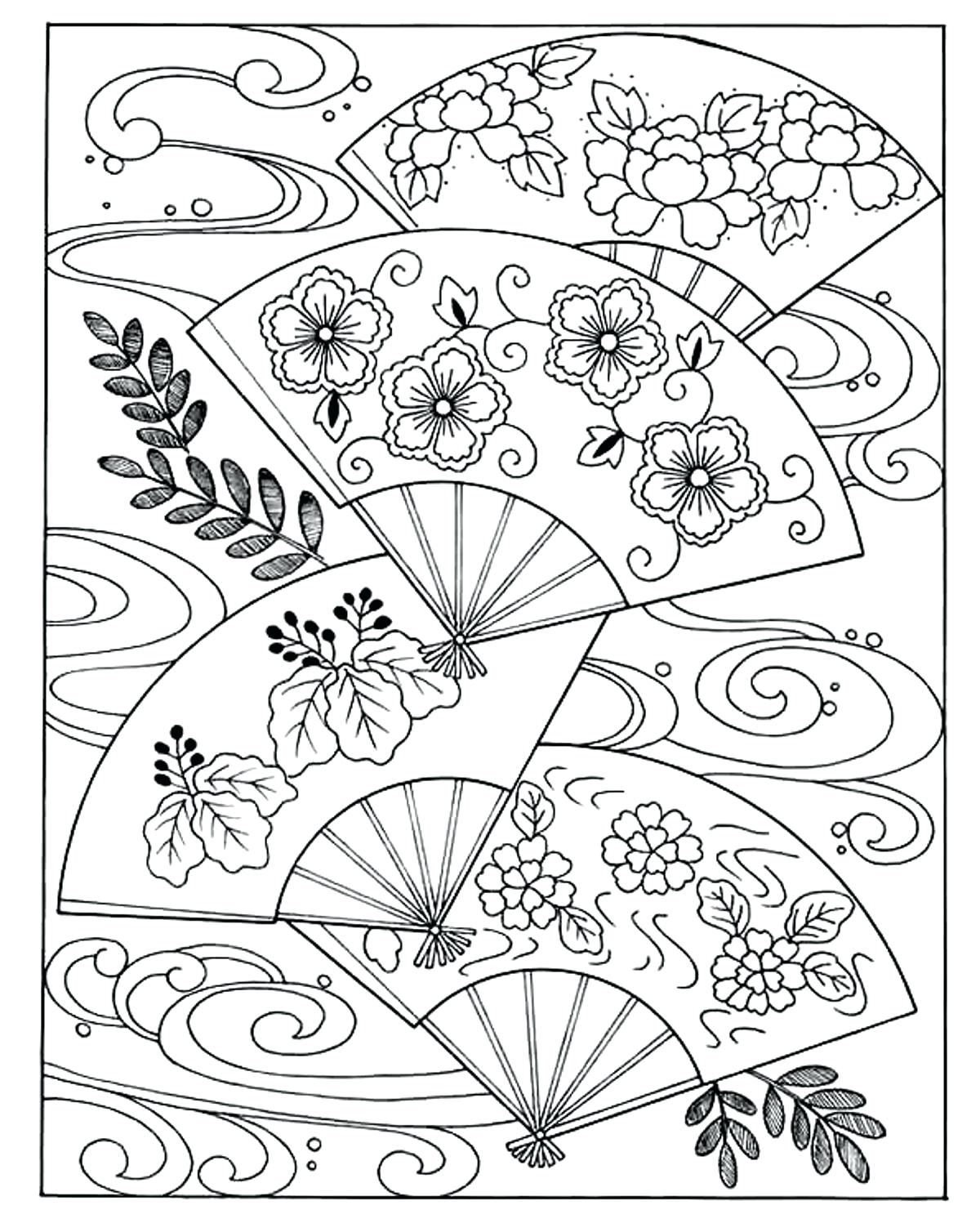 Japanese Fan Coloring Page at GetColorings.com | Free printable