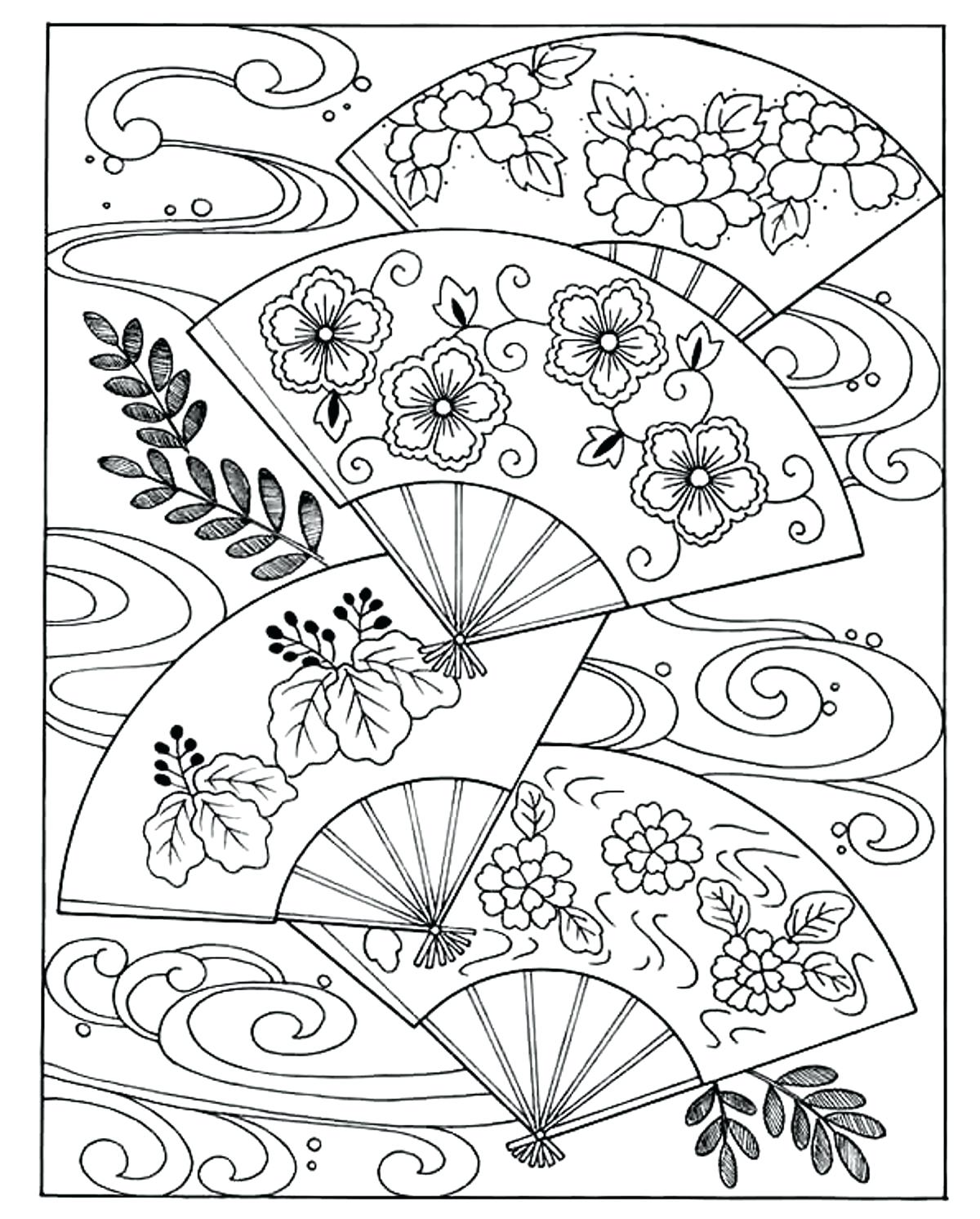 Japanese Fan Coloring Page At GetColorings Free Printable Colorings Pages To Print And Color