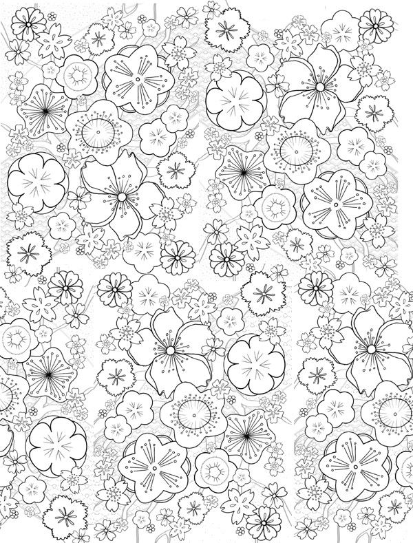 Japanese Flower Coloring Pages at GetColorings.com | Free printable