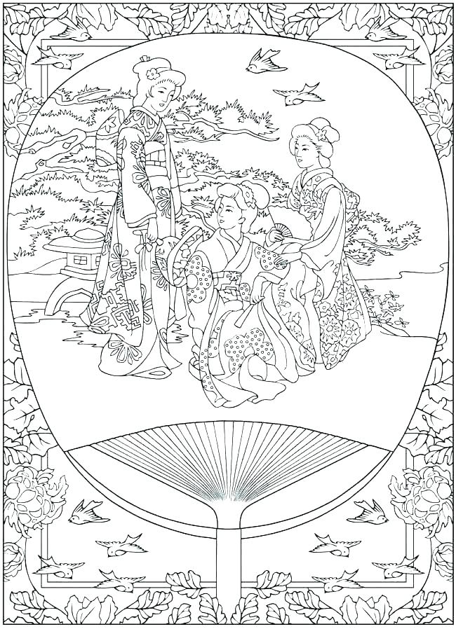 Japanese Geisha Coloring Pages at GetColorings.com | Free printable