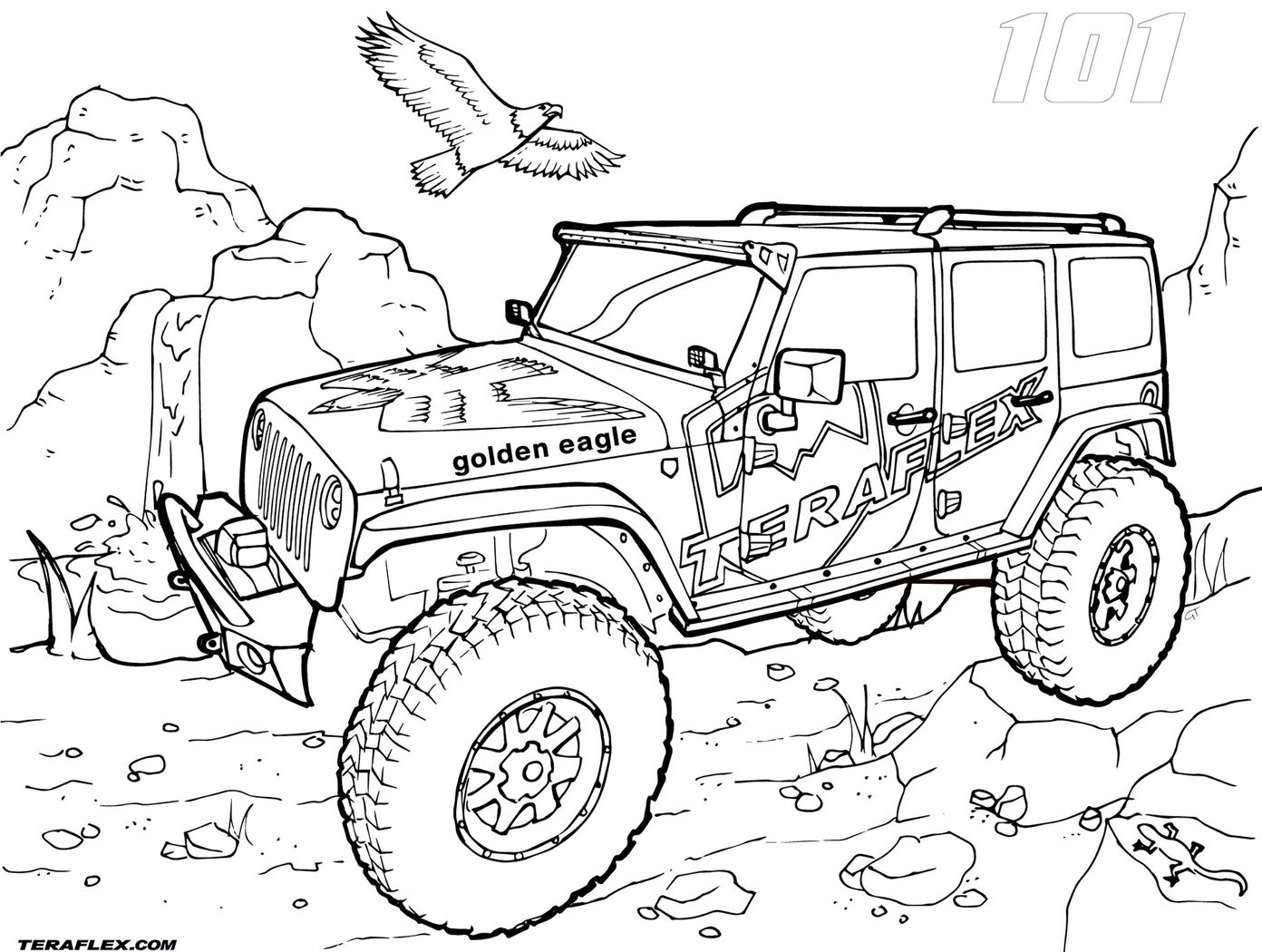 Jeep Wrangler Coloring Pages at Free printable