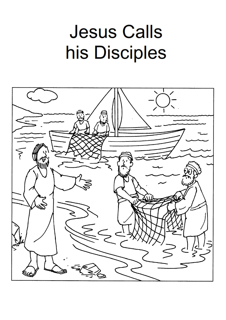 Jesus Calls His Disciples Coloring Page Sketch Coloring Page