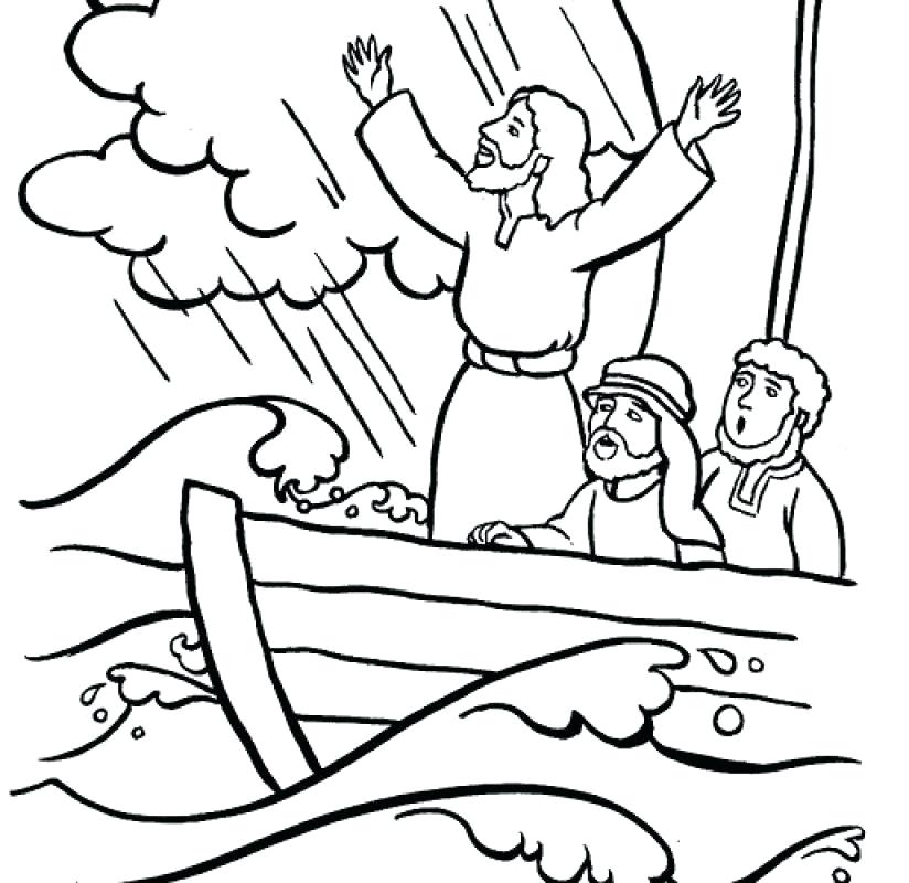 Jesus Calms The Storm Coloring Page at Free
