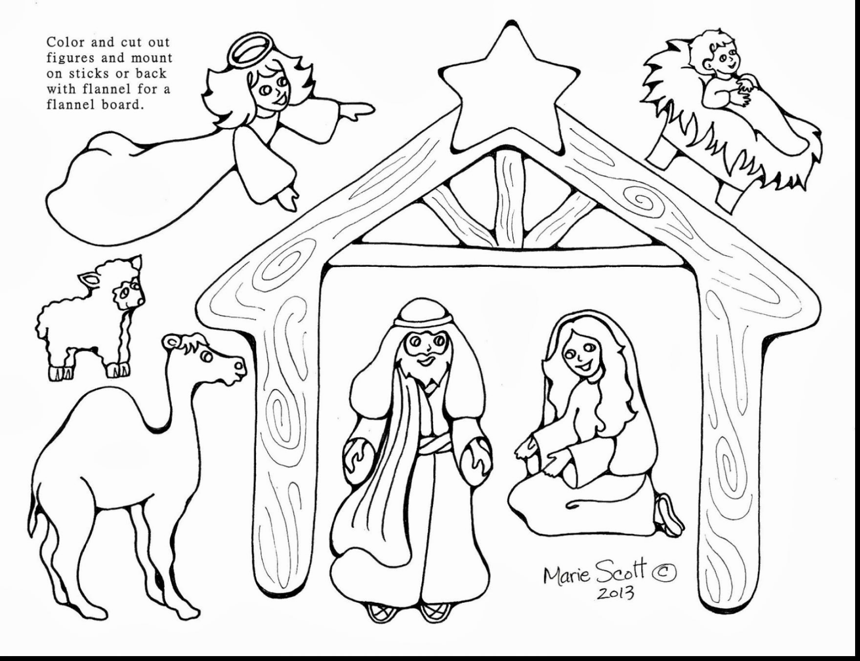 Jesus In A Manger Coloring Page At Free Printable