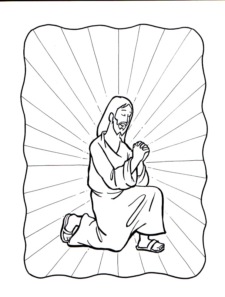 Jesus Praying Coloring Page at Free printable