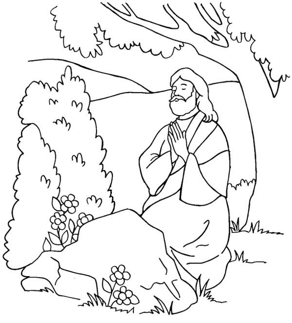 Jesus Praying Coloring Page At Getcolorings Free Printable