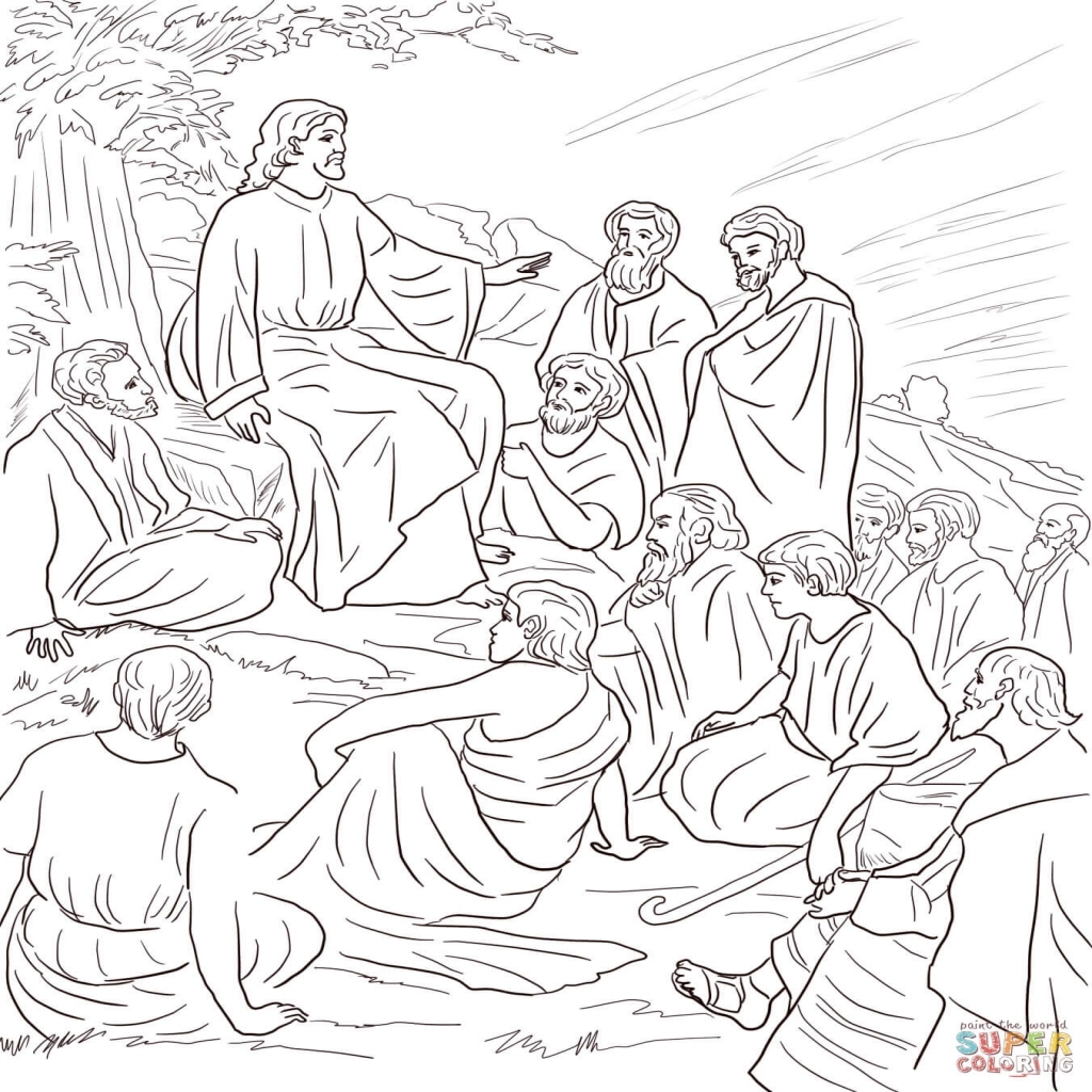 Jesus Teaching Coloring Page at Free printable