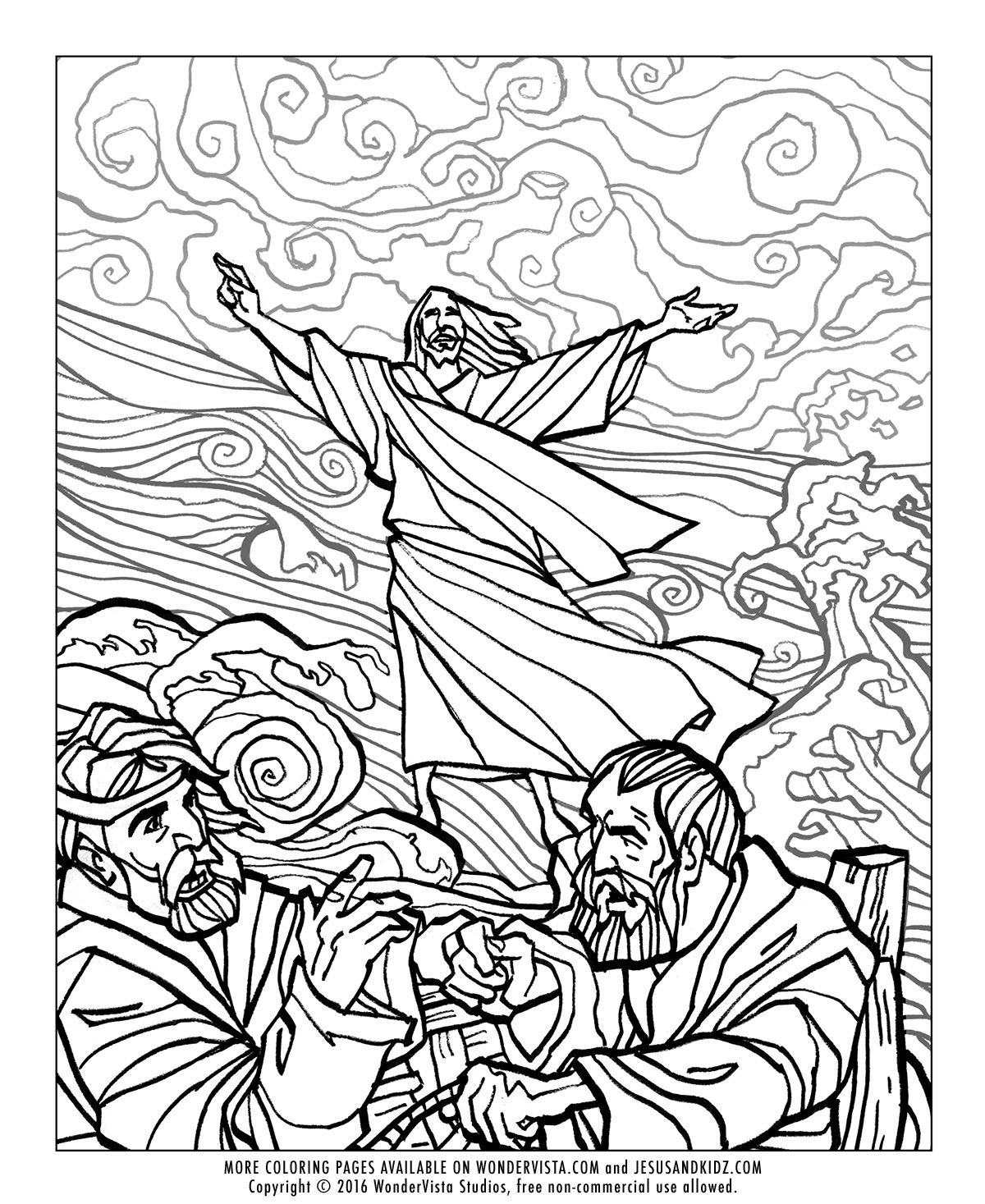 Jesus Walks On Water Coloring Page at GetColorings.com | Free printable