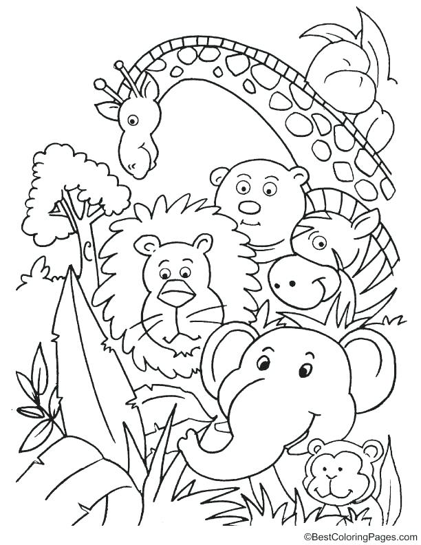 Jungle Coloring Pages at Free printable colorings