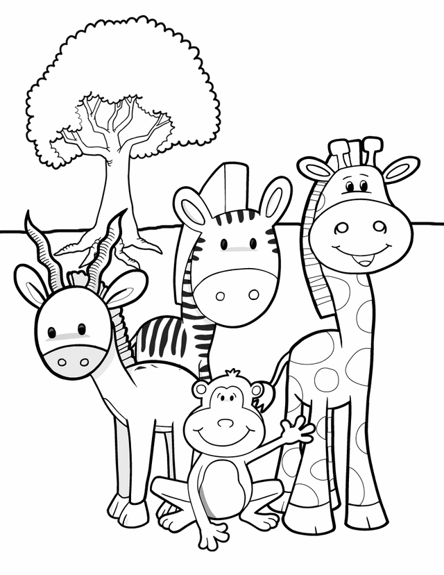 Jungle Coloring Pages For Kids at GetColorings.com | Free printable