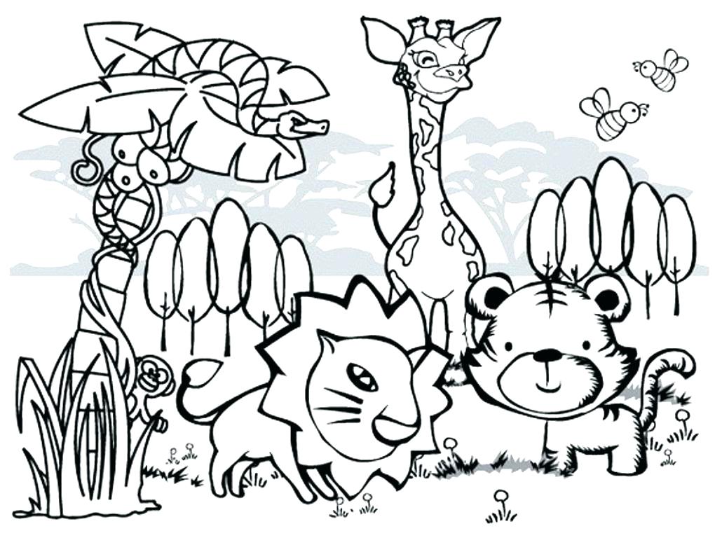 Jungle Scene Coloring Pages at GetColorings.com | Free printable