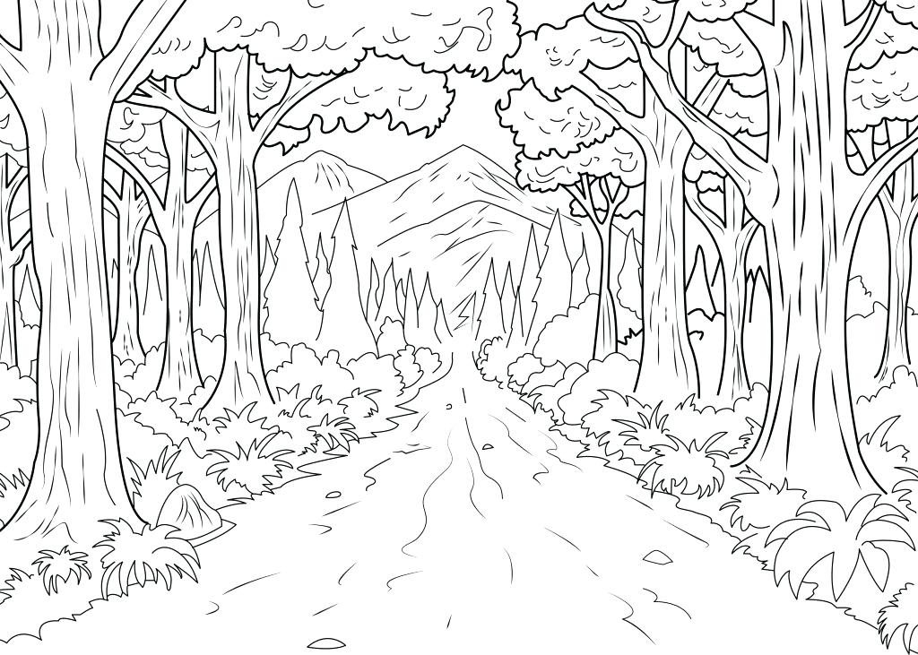 Jungle Scene Coloring Pages at GetColorings.com | Free printable