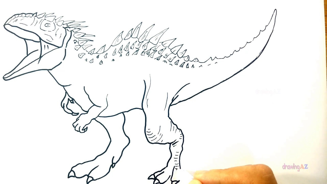 Jurassic World Indominus Rex Coloring Pages At Free Printable Colorings Pages